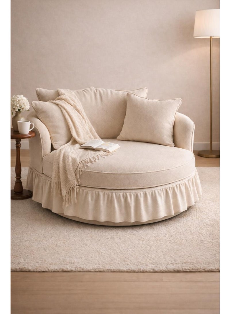 Darif Modern Lounge Chair Luxury Round 360 Swivel Chair °   With a Distinctive Modern Design - Image 1