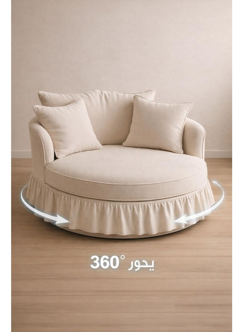 Darif Modern Lounge Chair Luxury Round 360 Swivel Chair °   With a Distinctive Modern Design - Image 2