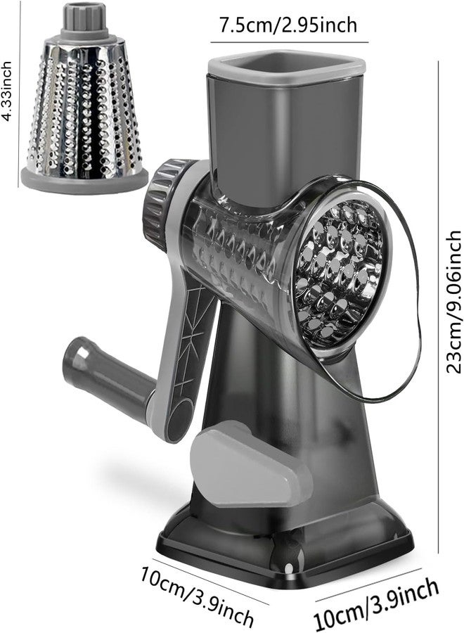 Dachenus Rotary Cheese Grater with Suction Base,Multifunctional Kitchen Tool for Shredding,Grating,Slicing-Cheese Shredder Includes Cleaning Brush & Non-Slip Handle-Ideal Kitchen Gift for Home Cooks(white) - Image 5
