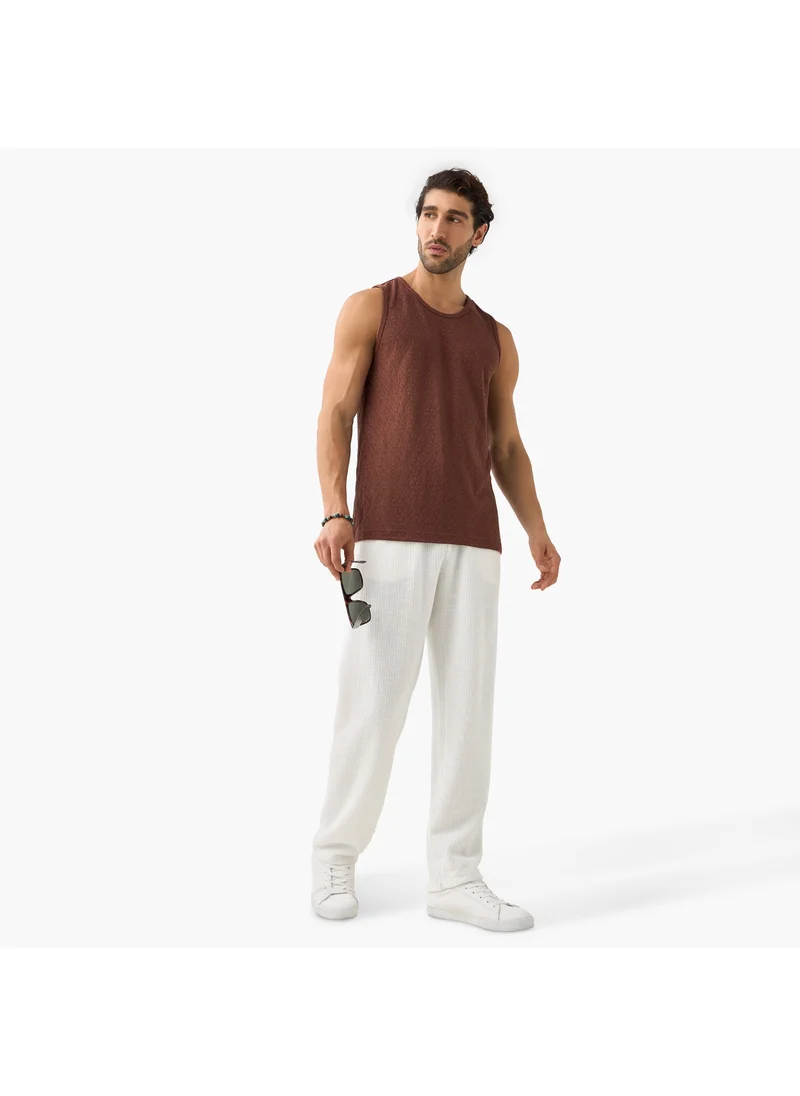 ايكونيك Iconic Textured Sleeveless T-shirt