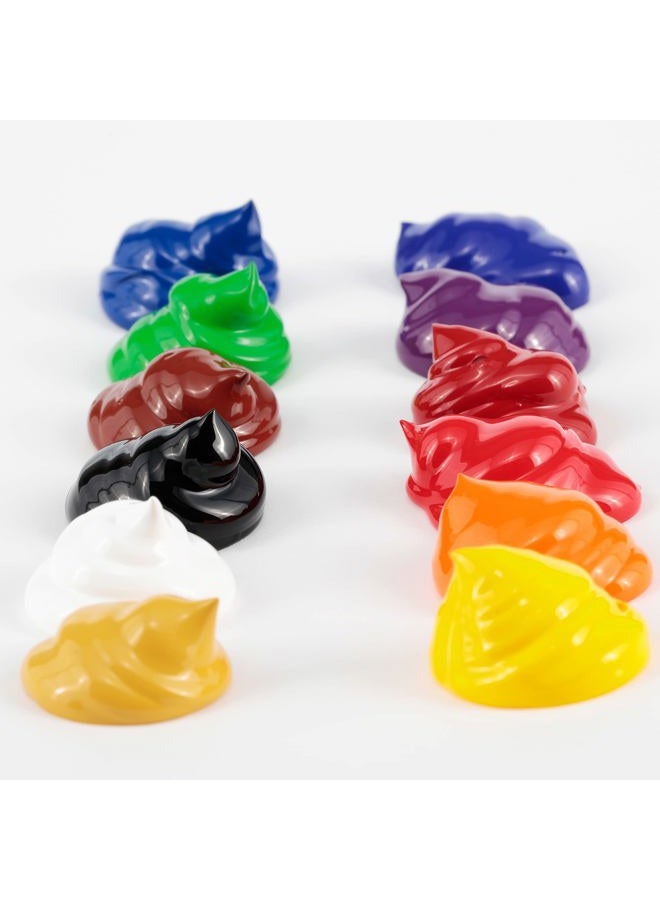 Creative Inspirations Artist Acrylic Paint Set of 12 Assorted Colors - 16 oz Bottles - Image 3