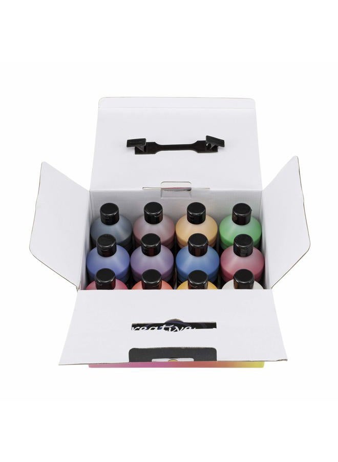 Creative Inspirations Artist Acrylic Paint Set of 12 Assorted Colors - 16 oz Bottles - Image 2