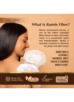 KLOY KLOY Natural Ramie Bath Glove Scrubber Exfoliator for High Lather Cleansing (Pack of 1)  - Image 4