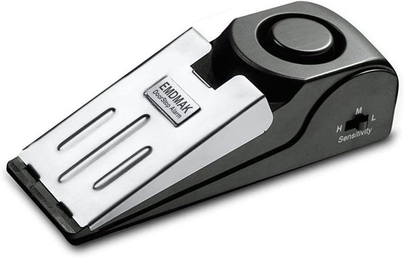 EMDMAK Door Stop Alarm with 120DB Siren Door Stop for Home & Travel (Black) (Pack of 1) - Image 1
