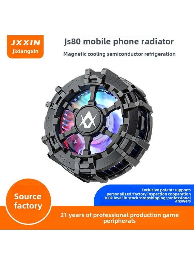2024 JS80 Mobile Phone Radiator Magnetic Semiconductor Chicken Cooling Artifact Fan Back Clip Private Mold-Color:Js80 Icing┃Black┃With - Image 2