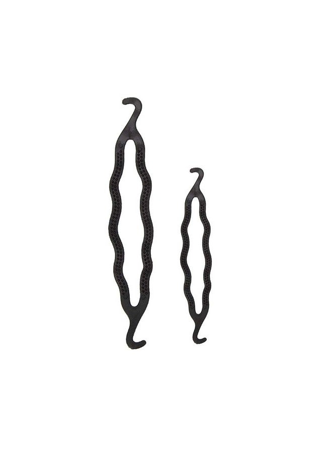 VinshBond Hair Accessories Combo of Hair Making Styling French Twist Bun & 2Pcs Small Or Medium Size Styling Clip Bun Maker, Black - Image 4