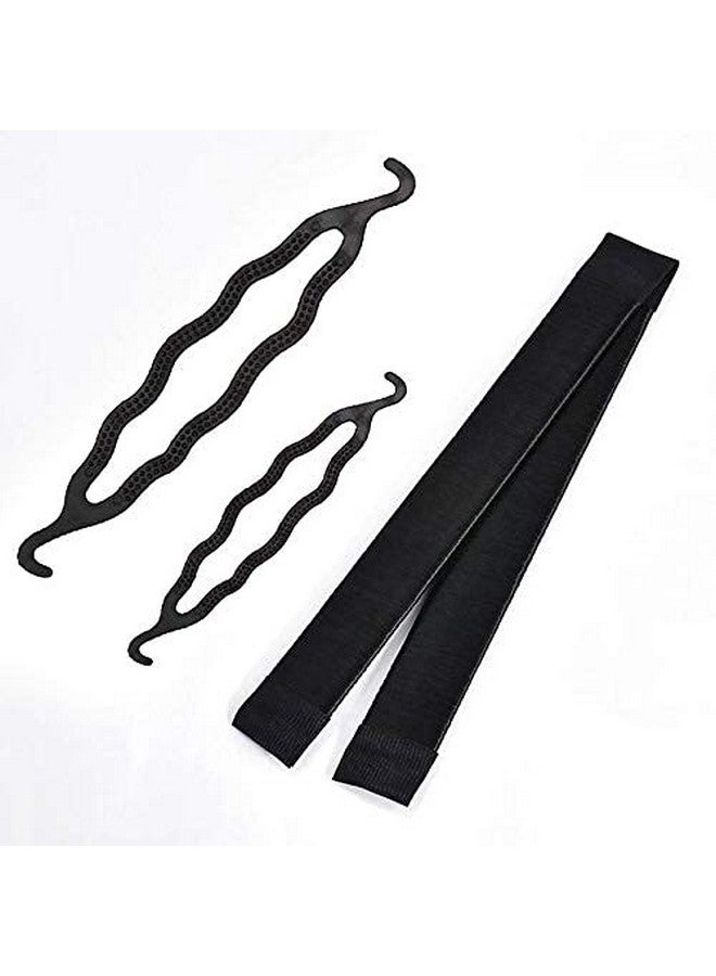 VinshBond Hair Accessories Combo of Hair Making Styling French Twist Bun & 2Pcs Small Or Medium Size Styling Clip Bun Maker, Black - Image 1