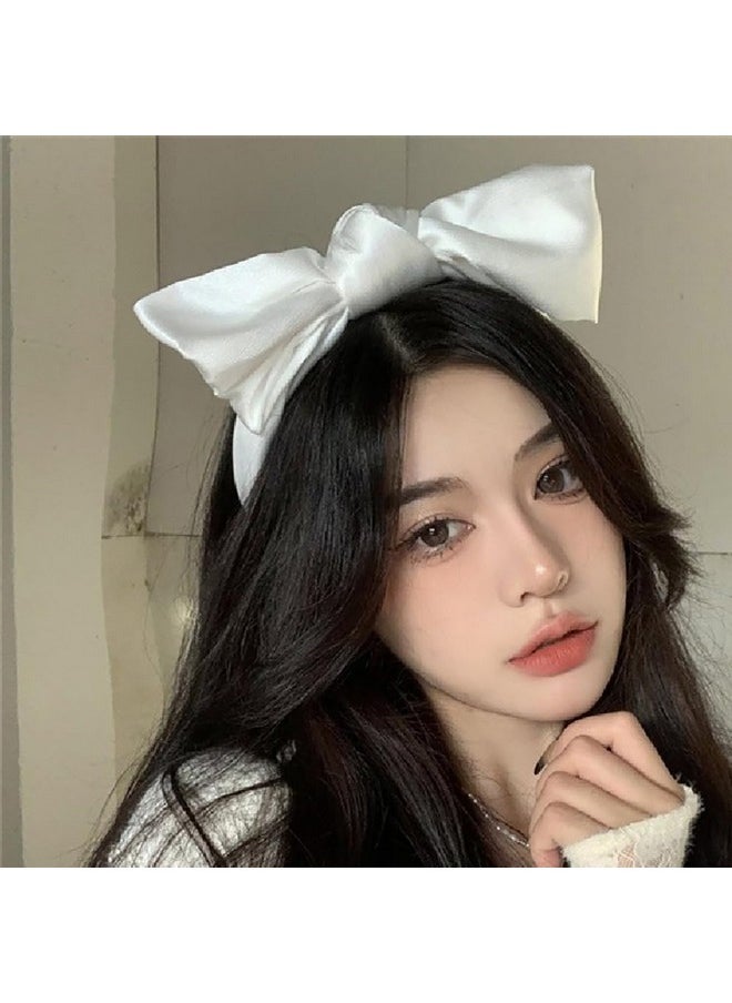 White Bow Headbands For Women French Big White Hair Bows Silky Fabric Design Hair Band Accessories 1Pcs - pzsku/Z427B8FD2B107FB58FC18Z/45/_/1733730093/3bbc8fd4-27c9-4e99-9032-8f9fe2d849de