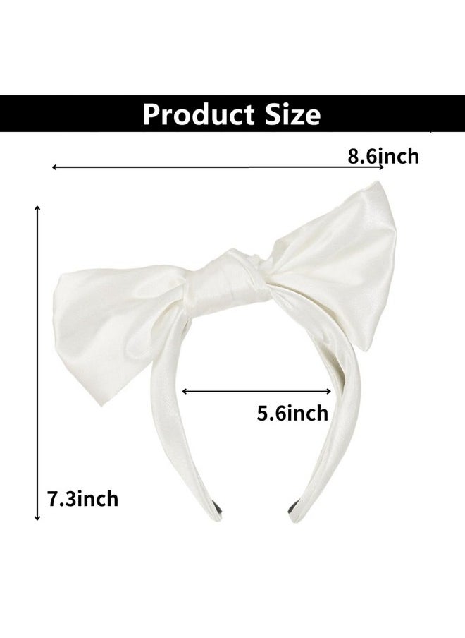 White Bow Headbands For Women French Big White Hair Bows Silky Fabric Design Hair Band Accessories 1Pcs - pzsku/Z427B8FD2B107FB58FC18Z/45/_/1733730160/8a4c44b6-5e7f-4221-b9c5-61f21896e47d