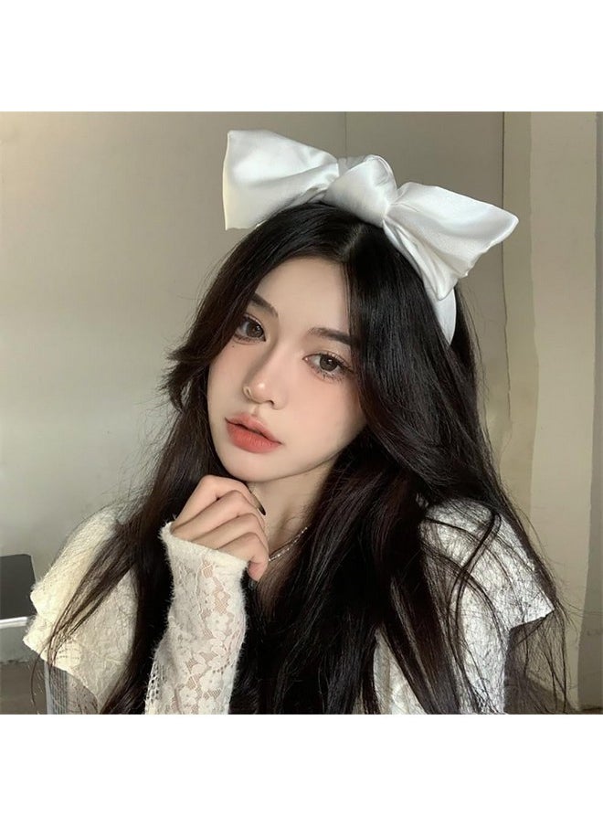 White Bow Headbands For Women French Big White Hair Bows Silky Fabric Design Hair Band Accessories 1Pcs - pzsku/Z427B8FD2B107FB58FC18Z/45/_/1733730221/a6b9d08a-d41c-431f-ae8b-63ceee08ff11