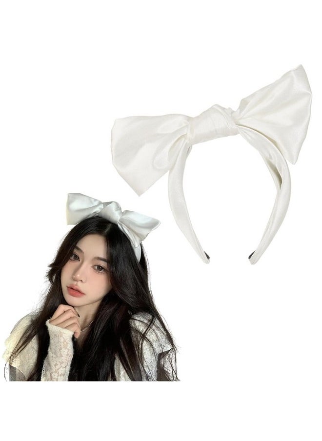 White Bow Headbands For Women French Big White Hair Bows Silky Fabric Design Hair Band Accessories 1Pcs - pzsku/Z427B8FD2B107FB58FC18Z/45/_/1733730237/e1187328-a29a-4ccb-80a6-98cbc363fbfe