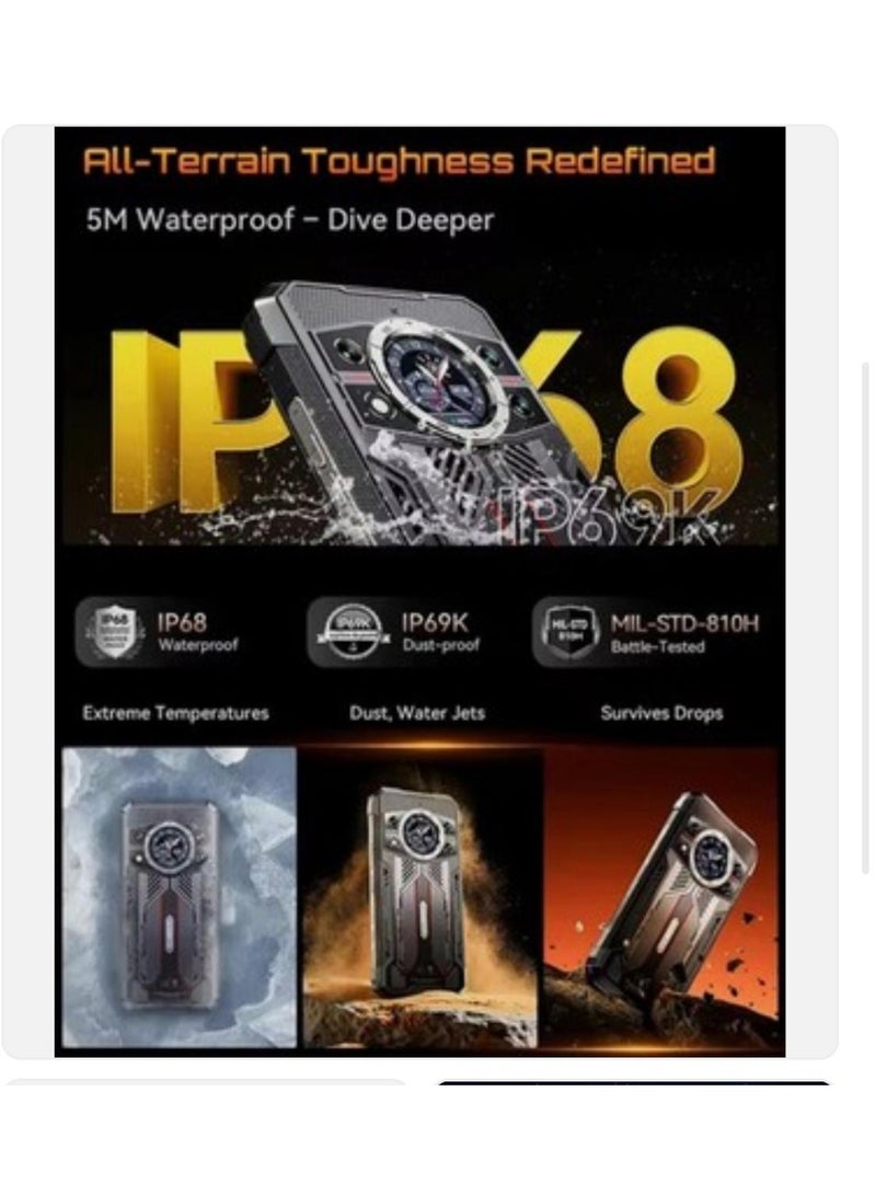 Cubot KingKong 11 5G Rugged Smartphone 6.72 Inch 120Hz FHD+ Screen,Android15, Dual SIM, 16GB RAM+256GB ROM 10200mAh Battery 108MP Rear+32MP Front Camera, OTG, NFC Waterproof Mobile Phone -Black - Image 3