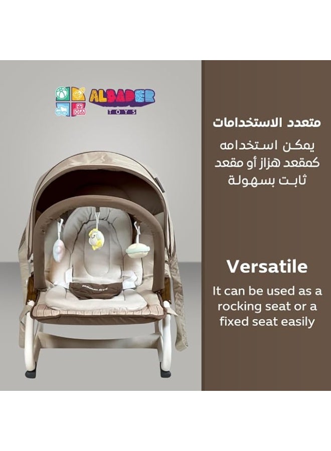 AL BADER Baby Rocking Chair, Baby Swing for Infants Baby Rocker 2 Speeds, With Playing music, Adjustable Rocking Chair With Reclining Backrest, Babys Swings For Newborn, Swing For Infants - Image 3