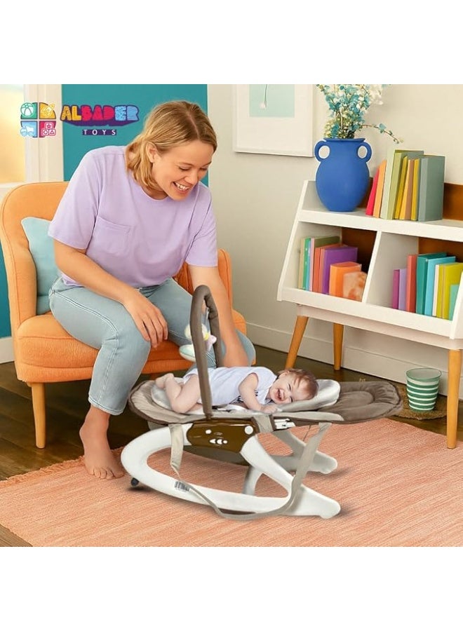 AL BADER Baby Rocking Chair, Baby Swing for Infants Baby Rocker 2 Speeds, With Playing music, Adjustable Rocking Chair With Reclining Backrest, Babys Swings For Newborn, Swing For Infants - Image 2
