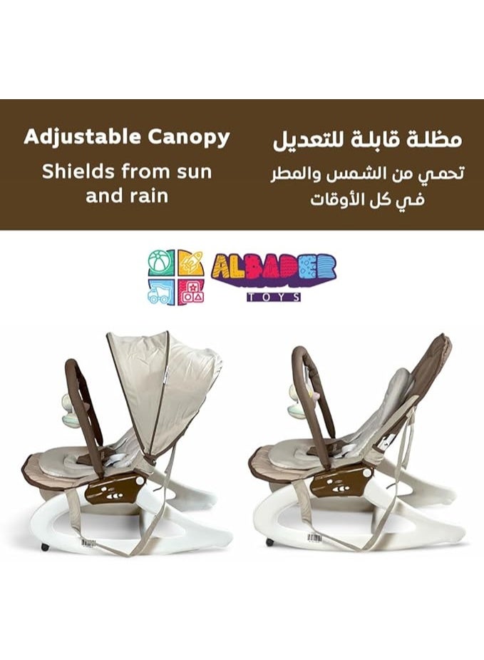 AL BADER Baby Rocking Chair, Baby Swing for Infants Baby Rocker 2 Speeds, With Playing music, Adjustable Rocking Chair With Reclining Backrest, Babys Swings For Newborn, Swing For Infants - Image 5