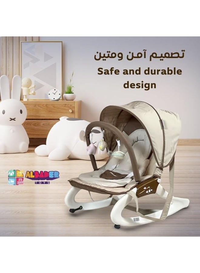 AL BADER Baby Rocking Chair, Baby Swing for Infants Baby Rocker 2 Speeds, With Playing music, Adjustable Rocking Chair With Reclining Backrest, Babys Swings For Newborn, Swing For Infants - Image 4