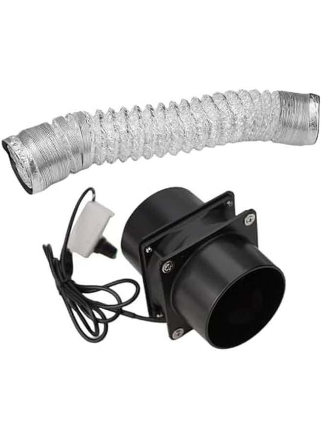 مروحة تهوية بقناة 4 بوصة مع خرطوم قناة 118 بوصة وسرعة قابلة للتعديل للقبو والحمام والمطبخ والعلية - Image 2