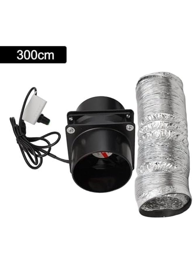 مروحة تهوية بقناة 4 بوصة مع خرطوم قناة 118 بوصة وسرعة قابلة للتعديل للقبو والحمام والمطبخ والعلية - Image 3