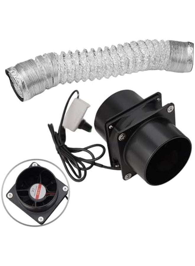 مروحة تهوية بقناة 4 بوصة مع خرطوم قناة 118 بوصة وسرعة قابلة للتعديل للقبو والحمام والمطبخ والعلية - Image 5