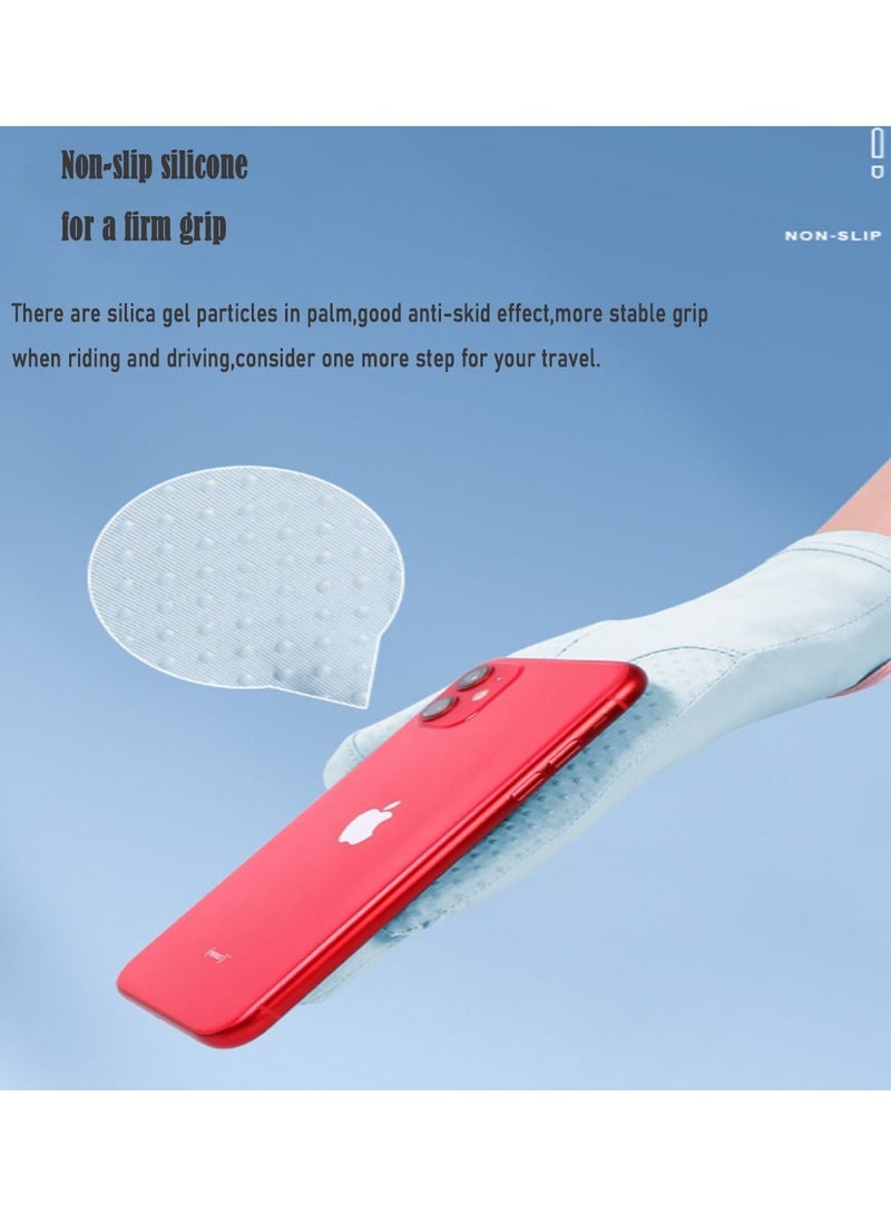 Golovejoy 1Pair Short Anti-slip Fashionable Sun Screen Gloves UPF50+UV Dust Sun Protection Summer Gloves for Driving Riding outdoor activites(Pink) - Image 3