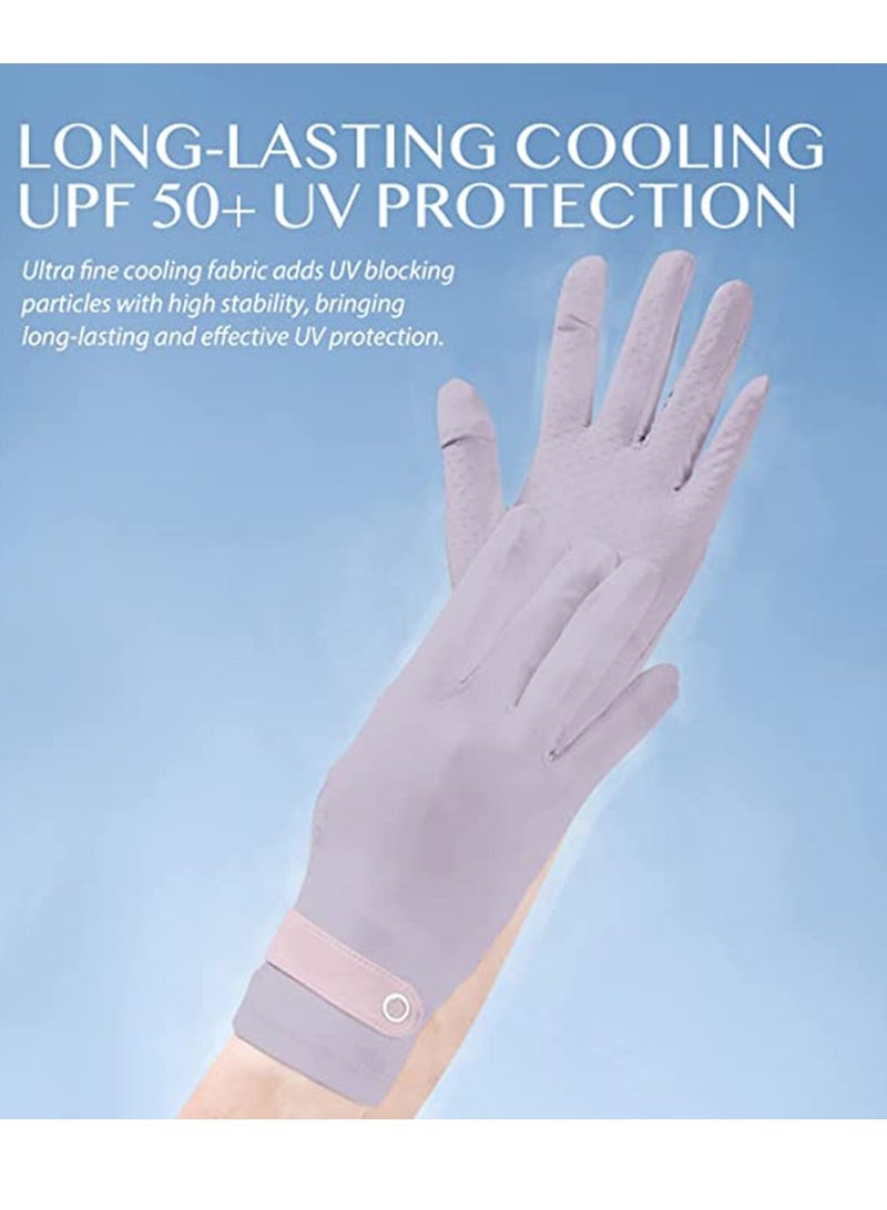 Golovejoy 1Pair Short Anti-slip Fashionable Sun Screen Gloves UPF50+UV Dust Sun Protection Summer Gloves for Driving Riding outdoor activites(Pink) - Image 4