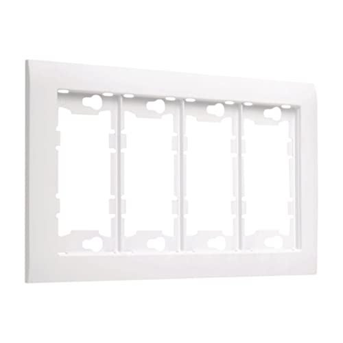 TayMac A4000W Allure Nonmetallic Wallplate Frame with 4-Gang, White - Image 1