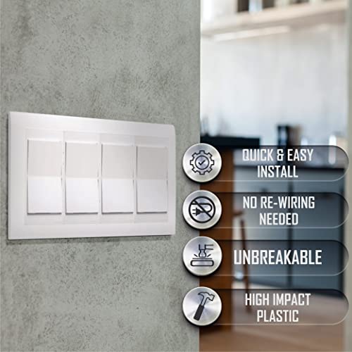 TayMac A4000W Allure Nonmetallic Wallplate Frame with 4-Gang, White - Image 4