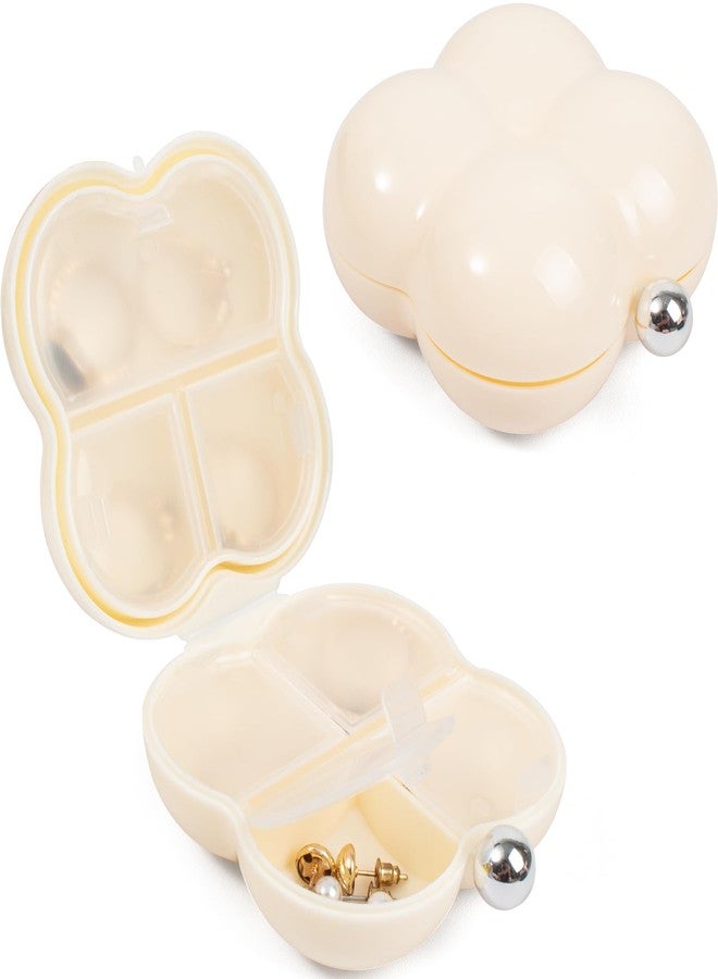 LETGO Mini Travel Jewelry Case Small Jewelry Box Clear Jewelry Organizer Storage Case Portable Jewelry Travel Case Mini Travel Essentials for Girls Car Essentials for Women (Cloud Beige) - Image 1