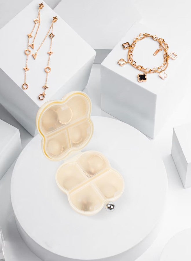 LETGO Mini Travel Jewelry Case Small Jewelry Box Clear Jewelry Organizer Storage Case Portable Jewelry Travel Case Mini Travel Essentials for Girls Car Essentials for Women (Cloud Beige) - Image 3