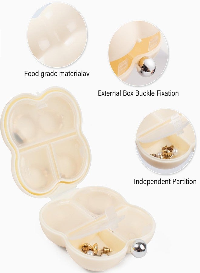 LETGO Mini Travel Jewelry Case Small Jewelry Box Clear Jewelry Organizer Storage Case Portable Jewelry Travel Case Mini Travel Essentials for Girls Car Essentials for Women (Cloud Beige) - Image 2