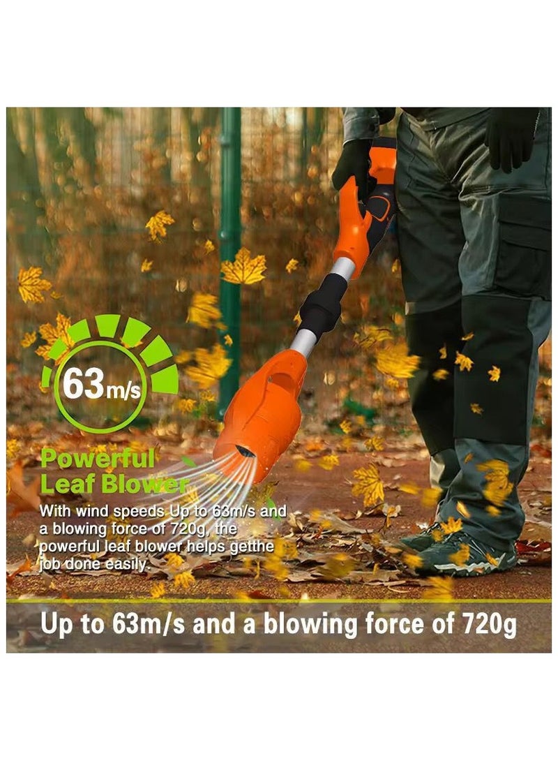 BlueFire 21V Cordless Electric Snow Blower with Dual 1500mAh Lithium Battery, 400W Brushless Motor up to 29000RPM, 63m/s (150MPH) Wind Speed, 520CFM Air Volume, Foldable Ergonomic Design, Stepless Speed Control, Lightweight Power Machine for Driveways, Decks, Patios, Walkways, Leaves, Dust & Debris Removal - Image 2