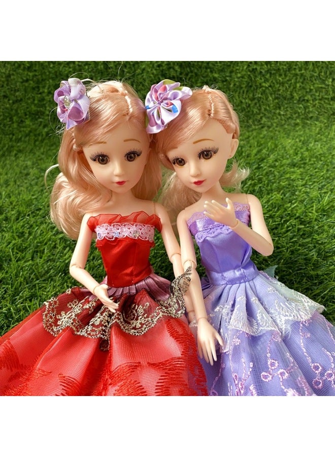 Fashion Fashion Fashion Doll Exquisite Hand Set Girl Toy Princess Holiday Birthday Gift-Color:Princess Doll Purple 1 Box - Image 1