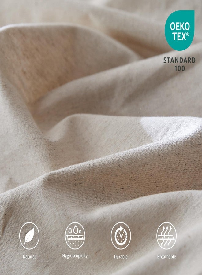 BISELINA French Linen Pleated Bed Skirt, 14" Tailored Draped Natural Linen-Cotton Blend Basic Dust Border Soft Comfort Farmhouse Bedding (14" Queen, Linen) - Image 2