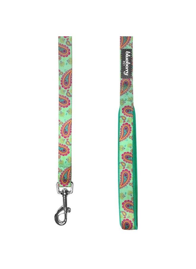 Blueberry Pet Blueberry Pet 5 Colors Paisley Flower Print Dog Leash with Soft & Comfortable Handle, 5 ft x 5/8", Emerald Green, Small, Leashes for Dogs  - Image 3