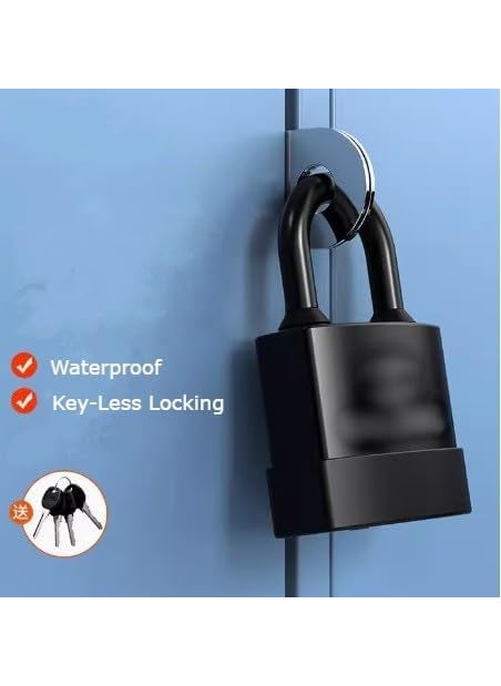 LASALE - LASALE AntiTheft Outdoor Lock Waterproof Padlock Heavy Duty Padlock Long Shackle Waterproof Keys Lock with Keys 55mm with 4 Key - Image 1