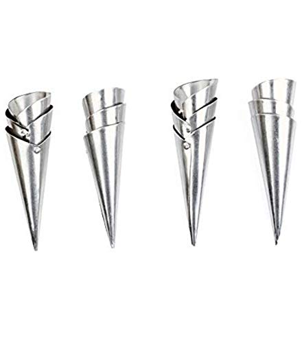 Choco Decor Aluminum Conical Spiral Baking Cone 165X55Cm Silver 4 Nos Pack of 12 - Image 1