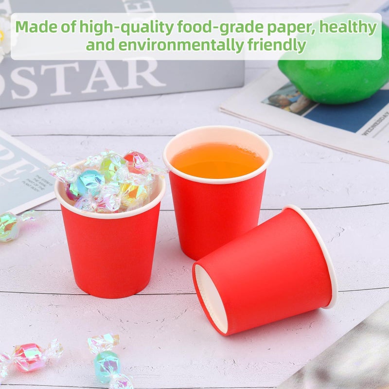 Wuadua 100 Pack 3 oz Paper Cups Bathroom cups  Espresso Cups  Small Paper Cups for Mouthwash  Snacks  Suitable for Family  Party  Picnic(Red) - Image 4