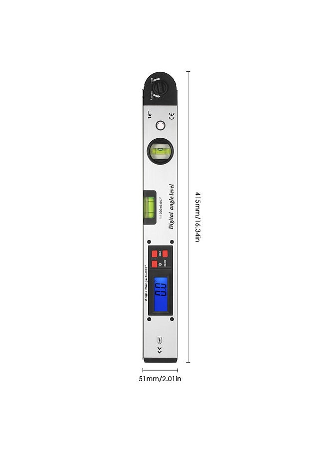 Generic 0-225 Degree Digital Angle Level Meter Angle Finder Gauge 400mm 16inch Electronic Protractor Inclinometer with Dual Spiritlevel for Horizontal Vertical Measurement  - Image 2