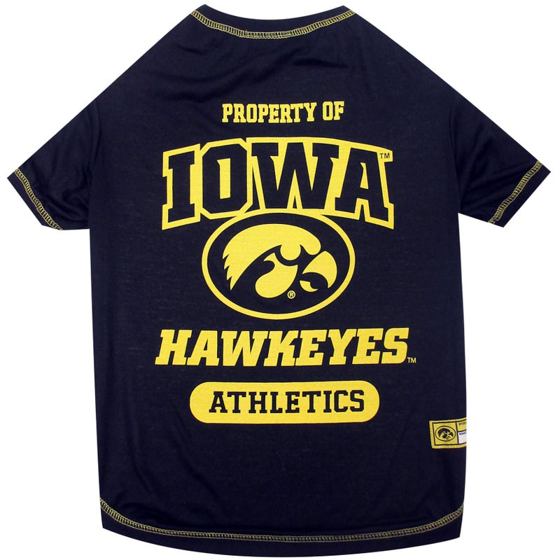 Pets First Collegiate IOWA HAWKEYES Dog T-Shirt, X-Small. - Licensed Shirt for Pets Team Colored with Team Logos.- Premium Stretchable Materials for the Comfrot of your Dog & Cat.