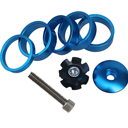 GANOPPER 1 1/8 inch Alumium Road Bike Stem Spacers MTB Headset Spacer with Bicycle Headset Top Cover Front Fork Stem Top Caps Stem Star Bolt - Image 1