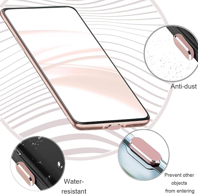 Enclave غطاء حماية من الغبار USB C إنكلايف، غطاء مضاد للغبار لمنافذ الشحن من نوع C مع فرشاة تنظيف لجميع أجهزة USB C. (عبوة من 2) (ذهبي وردي) - Image 3