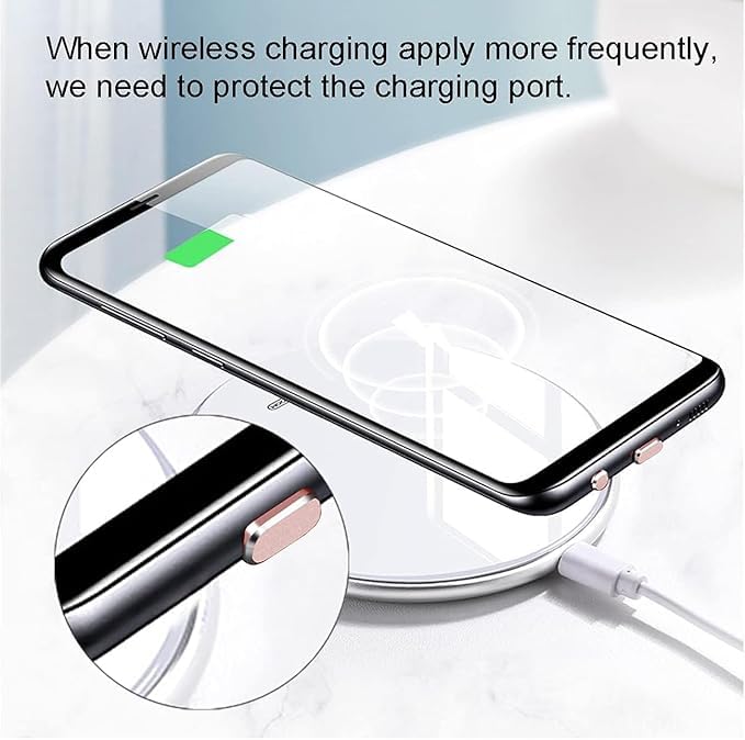 Enclave غطاء حماية من الغبار USB C إنكلايف، غطاء مضاد للغبار لمنافذ الشحن من نوع C مع فرشاة تنظيف لجميع أجهزة USB C. (عبوة من 2) (ذهبي وردي) - Image 4