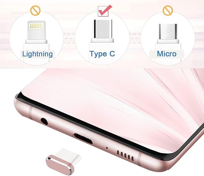 Enclave غطاء حماية من الغبار USB C إنكلايف، غطاء مضاد للغبار لمنافذ الشحن من نوع C مع فرشاة تنظيف لجميع أجهزة USB C. (عبوة من 2) (ذهبي وردي) - Image 2