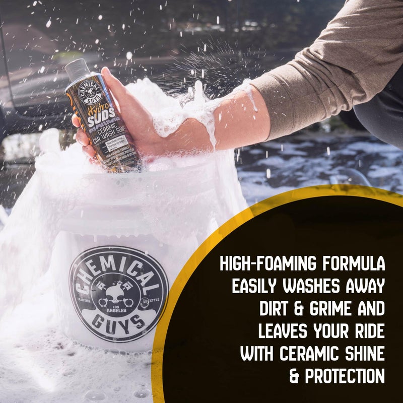 Chemical Guys HydroSuds Ceramic SiOâ‚‚ Shine High Foaming Car Wash Soap - Foam Cannon Soap, Works with Foam Guns or Bucket Washes for Cars, Trucks, Motorcycles, RVs, and More, Berry Scent - 16 oz - Image 4