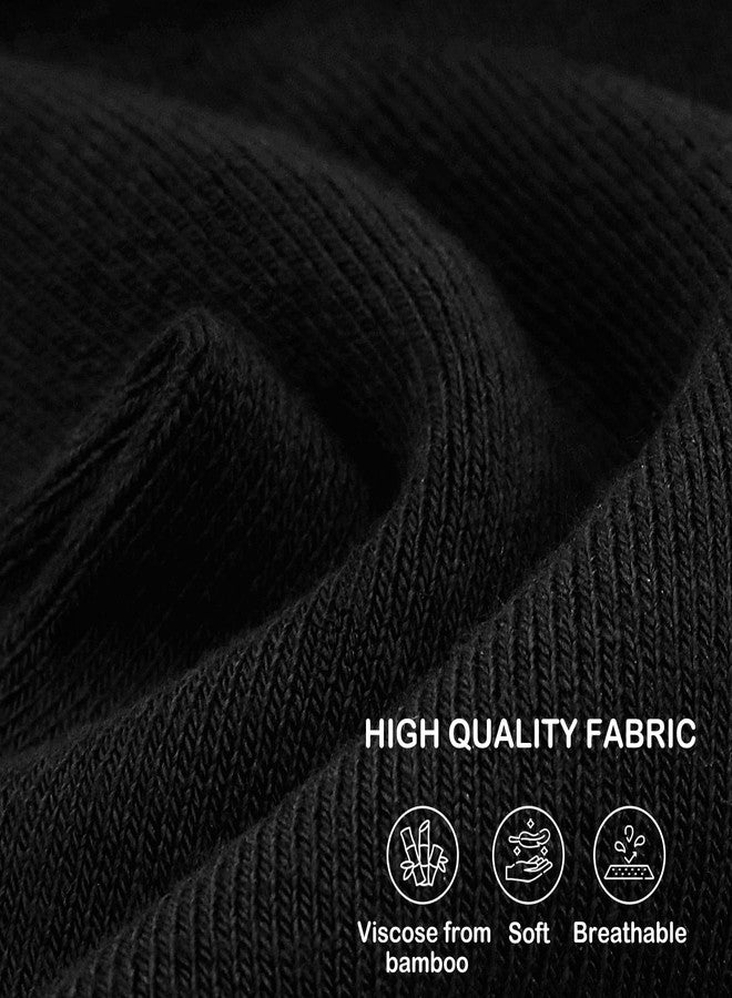 SERISIMPLE جوارب نسائية رقيقة من الفسكوز والخيزران من سيريسيمبل، جوارب خفيفة الوزن فوق الكاحل، جوارب كاجوال مناسبة للارتداء مع بنطلون قصير، 5 أزواج (أسود، كبير) - Image 3