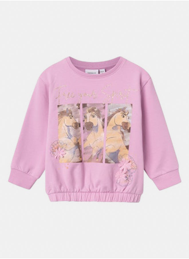 NAME IT name it Girls Arina Spirit Sweatshirt  - Image 1
