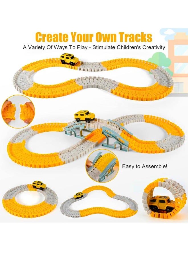 Chase Up 260 PCS Construction Race Tracks for Kids Toys, 2 Electric Cars, 4 Construction Cars, 1 Map & Flexible DIY Track Set, Engineering Gifts for 3 4 5 6 Year Old Boys Girls - Image 2