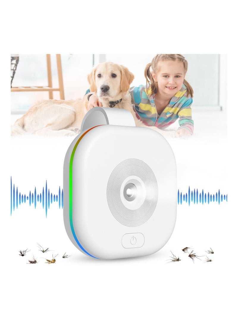 KASTWAVE Mosquito Repellent Bug Zapper Portable Intelligent Ultrasonic Insect Repellent Mosquito Zapper Ultrasonic Outdoor Mosquito Repellent Outdoor Zapper Mosquito Spary Can be Hung Zapper Indoor (White) - Image 1