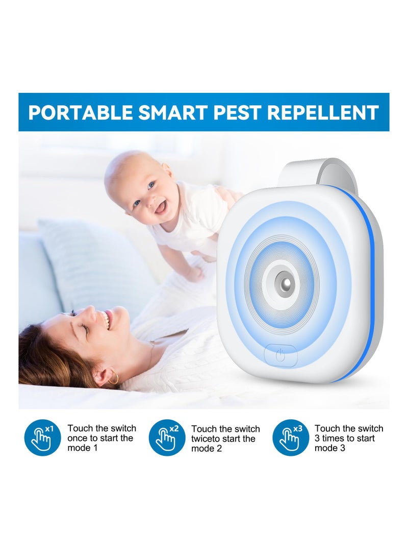 KASTWAVE Mosquito Repellent Bug Zapper Portable Intelligent Ultrasonic Insect Repellent Mosquito Zapper Ultrasonic Outdoor Mosquito Repellent Outdoor Zapper Mosquito Spary Can be Hung Zapper Indoor (White) - Image 2