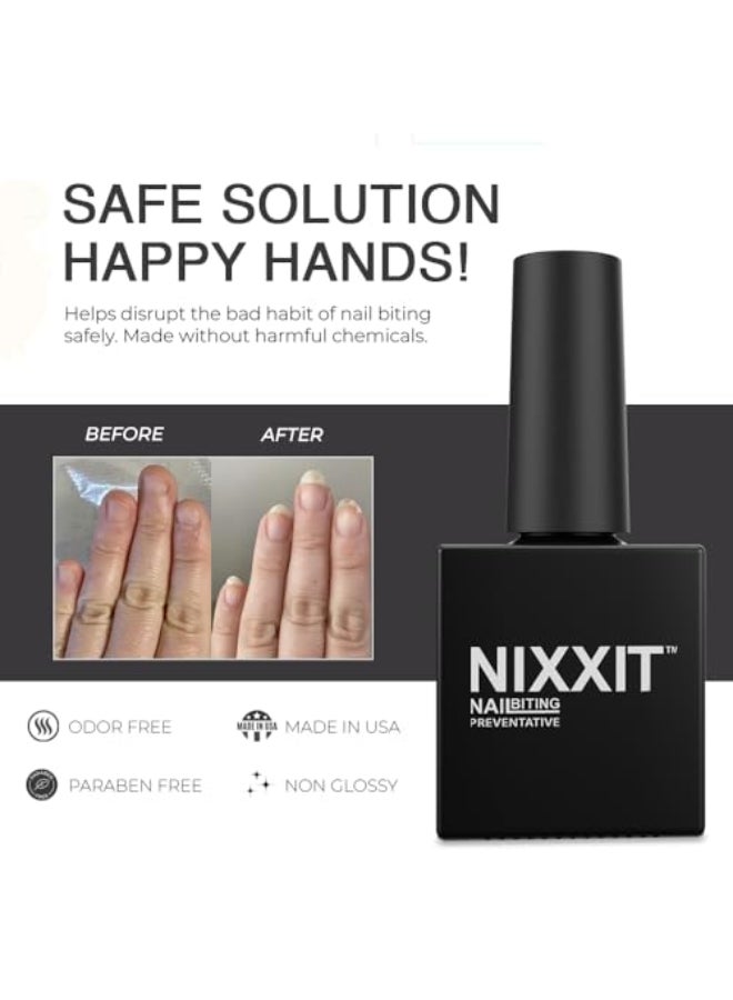 NIXXIT Nail Biting Prevention for Adults No Bite Nail Polish Stop Biting Now with Anti Bite Bitter Polish Safe and Effective Bad Tasting Stopper Treatment 10ML Bottle - Image 3